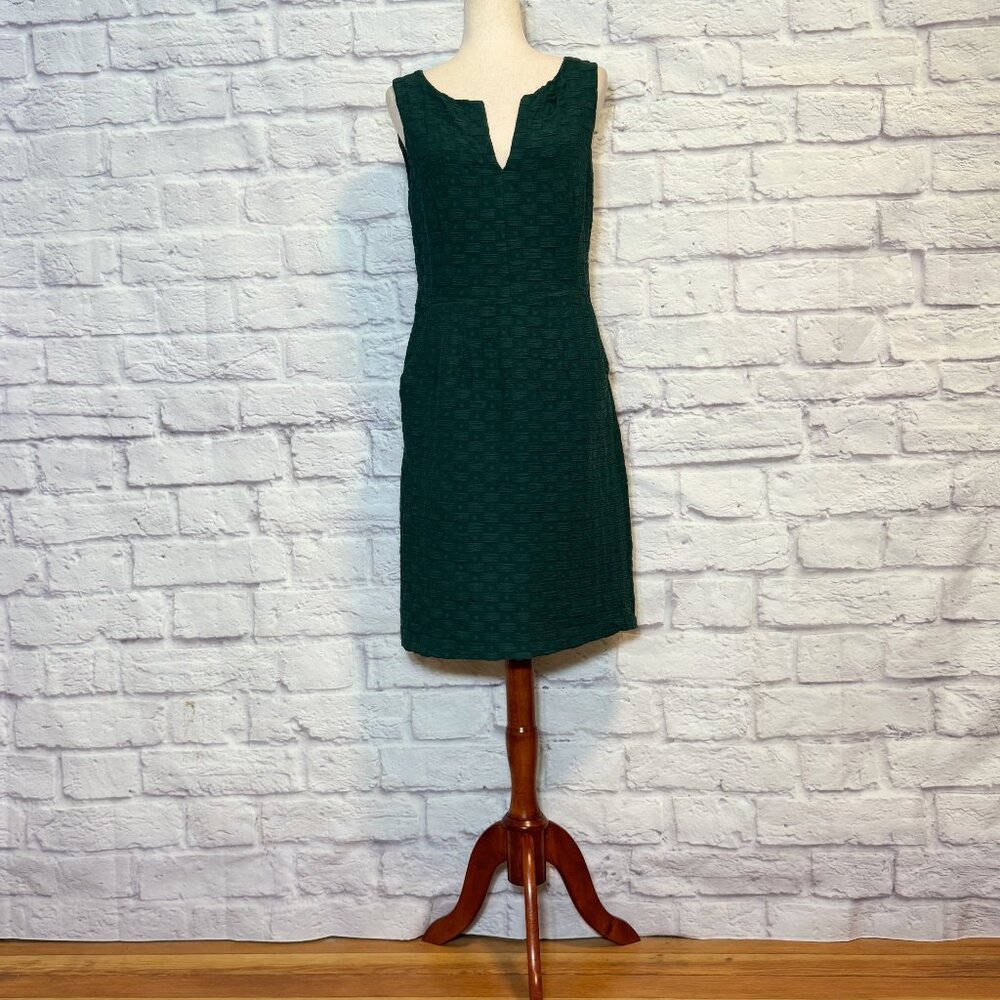 Anthropologie Tabitha Forest Green Quilted Knee-Length Dress
